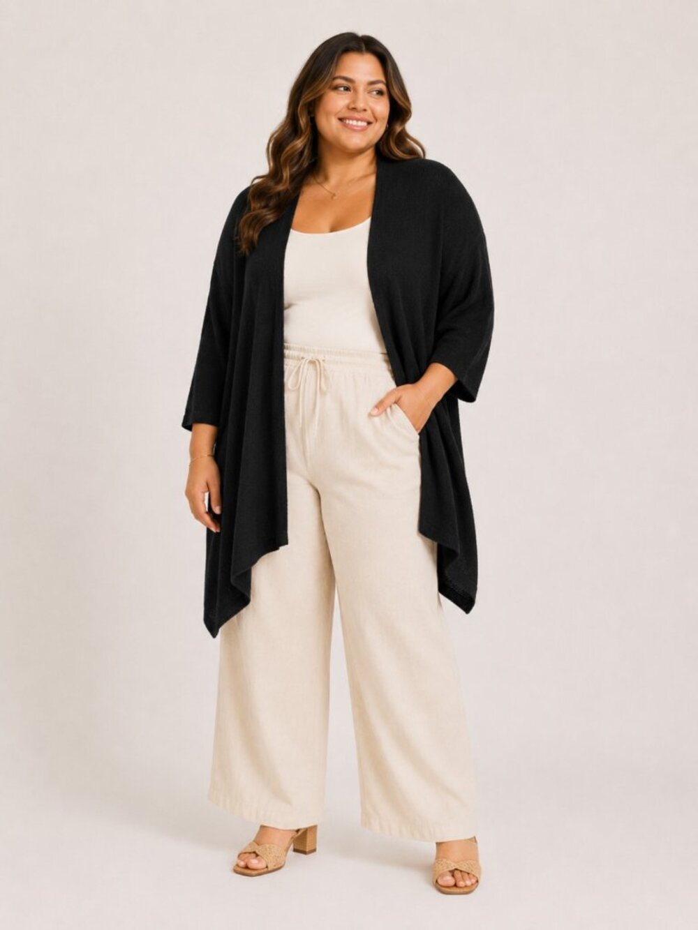 A215-C • Lightweight Folded-Cuff Cardigan